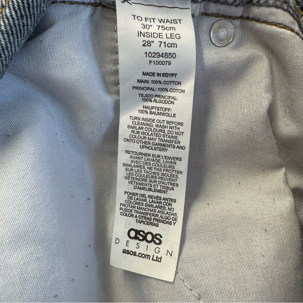 ASOS Dark Wash 100% Cotton High Rise Mom Jeans Size Petite 30/28‎ #198 - Picture 6 of 7